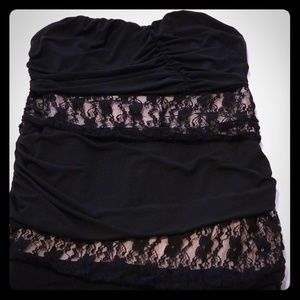 Black and nude mini dress ready for a night out!